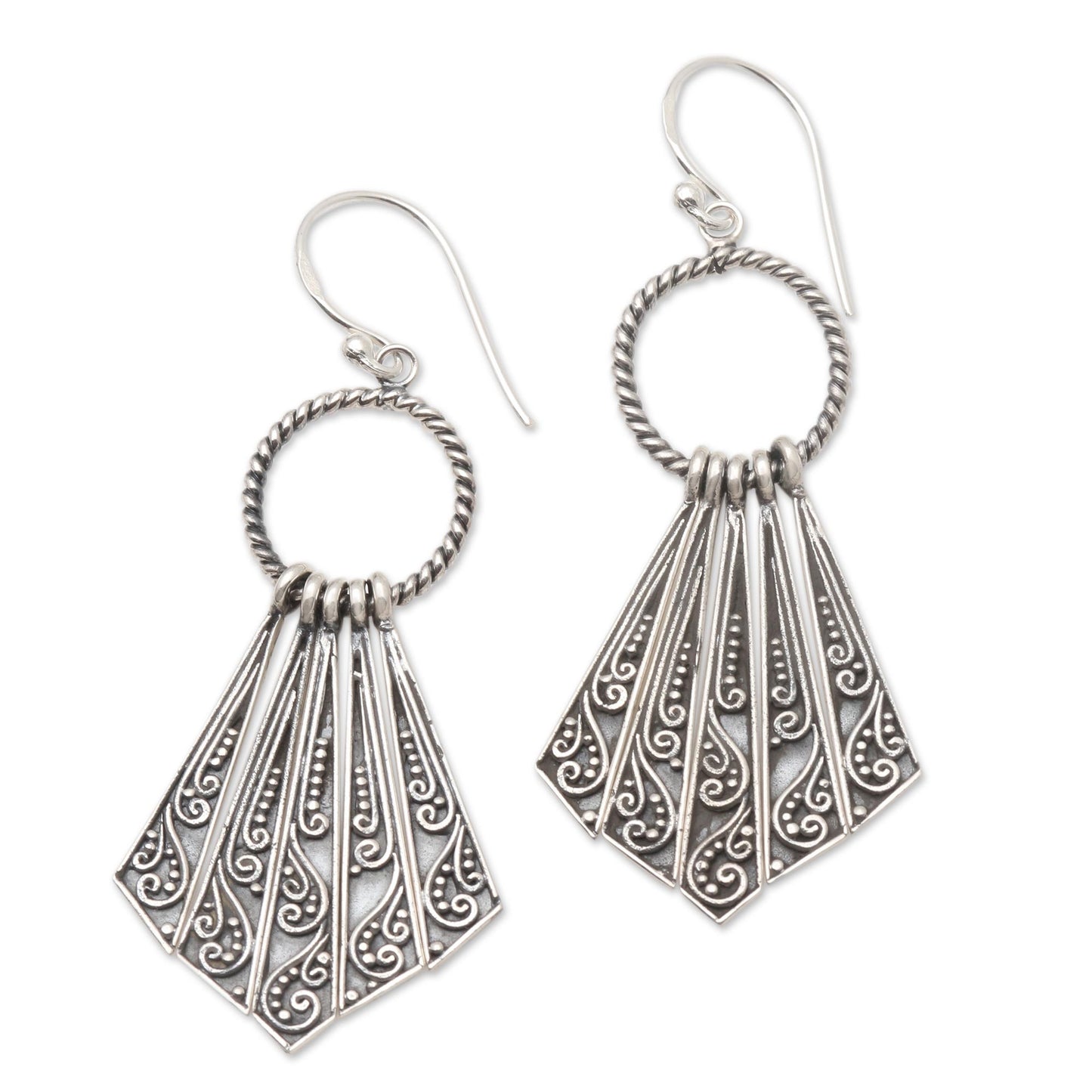 Pennants Hand Crafted Sterling Silver Dangle Earrings