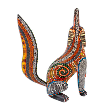 Howling Coyote Alebrije Sculpture Hand Painted 'Howling Coyote' NOVICA