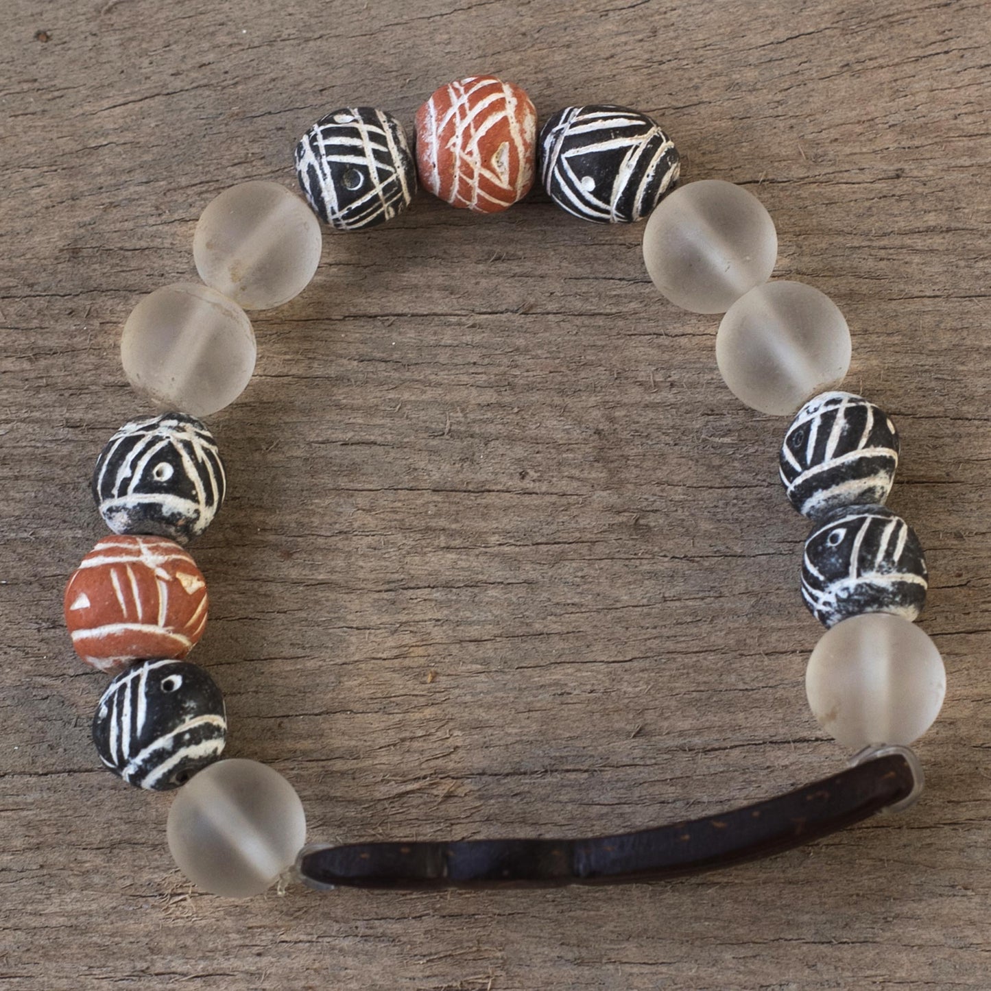 Together in Fellowship African Beaded Terracotta Unity Bracelet from Ghana