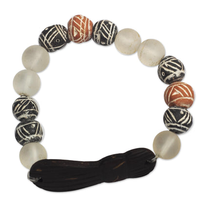 Together in Fellowship African Beaded Terracotta Unity Bracelet from Ghana