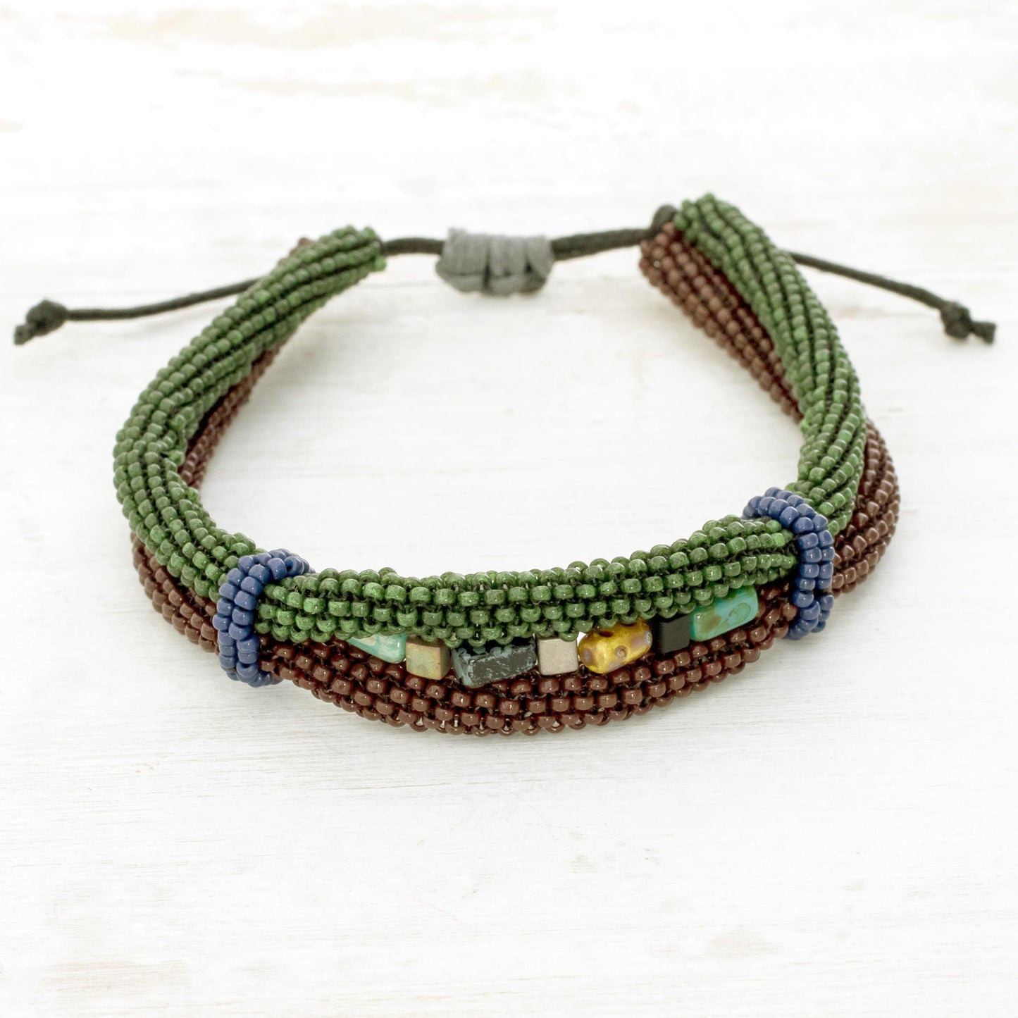 Earth in Union Handmade Earth Color Beaded Guatemalan Unity Bracelet