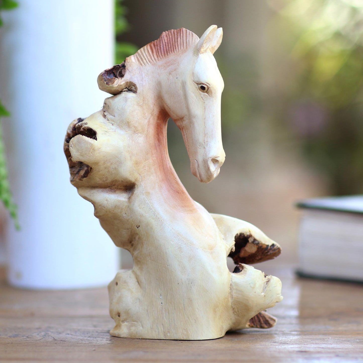 Horse Head Unique Benalu Wood Horse Head Statuette