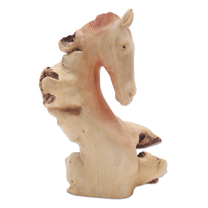 Horse Head Unique Benalu Wood Horse Head Statuette