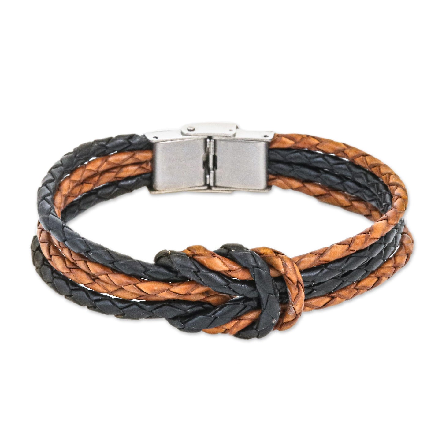 Nostalgia Unity Handmade Brown & Black Leather Braid Unity Bracelet