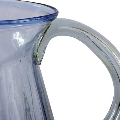 Fiesta Azul Fluted Blue Recycled hand Blown Glass Pitcher