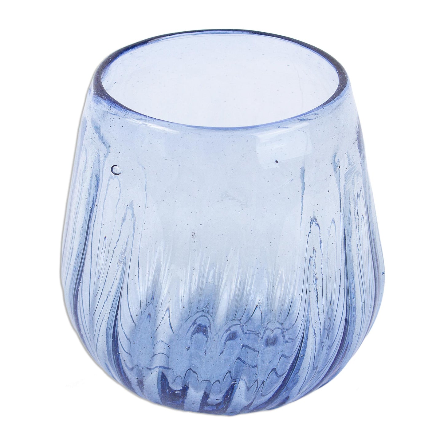 Fiesta Azul Hand Blown Blue Stemless Wine Glasses (Set of 6)