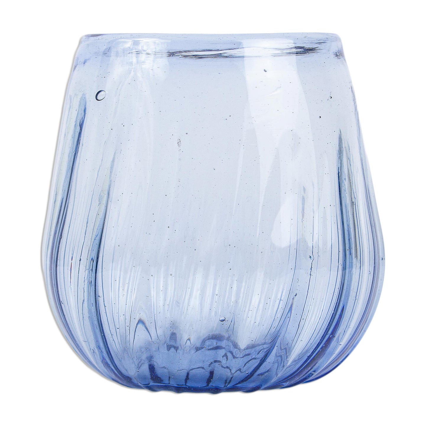 Fiesta Azul Hand Blown Blue Stemless Wine Glasses (Set of 6)