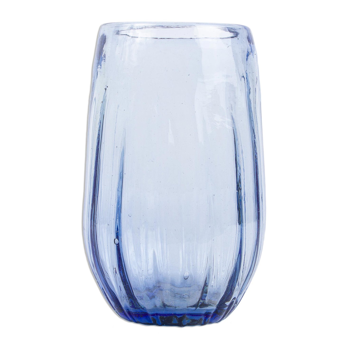 Fiesta Azul Recycled Hand Blown Stemless White Wine Glasses (Set of 6)