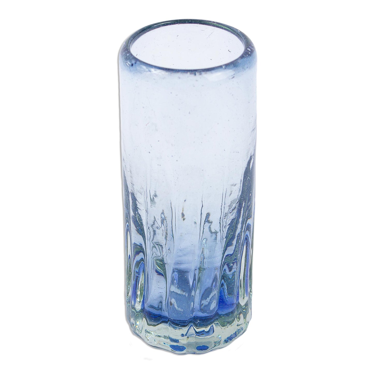 Fiesta Azul Blue Blown Glass Shot Glasses from Mexico (Set of 6)