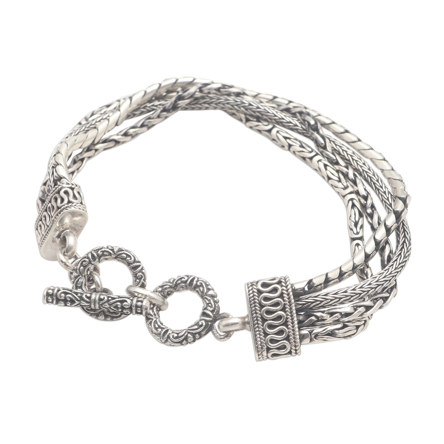 Byzantine Chain Hand Crafted Sterling Silver Byzantine Chain Bracelet