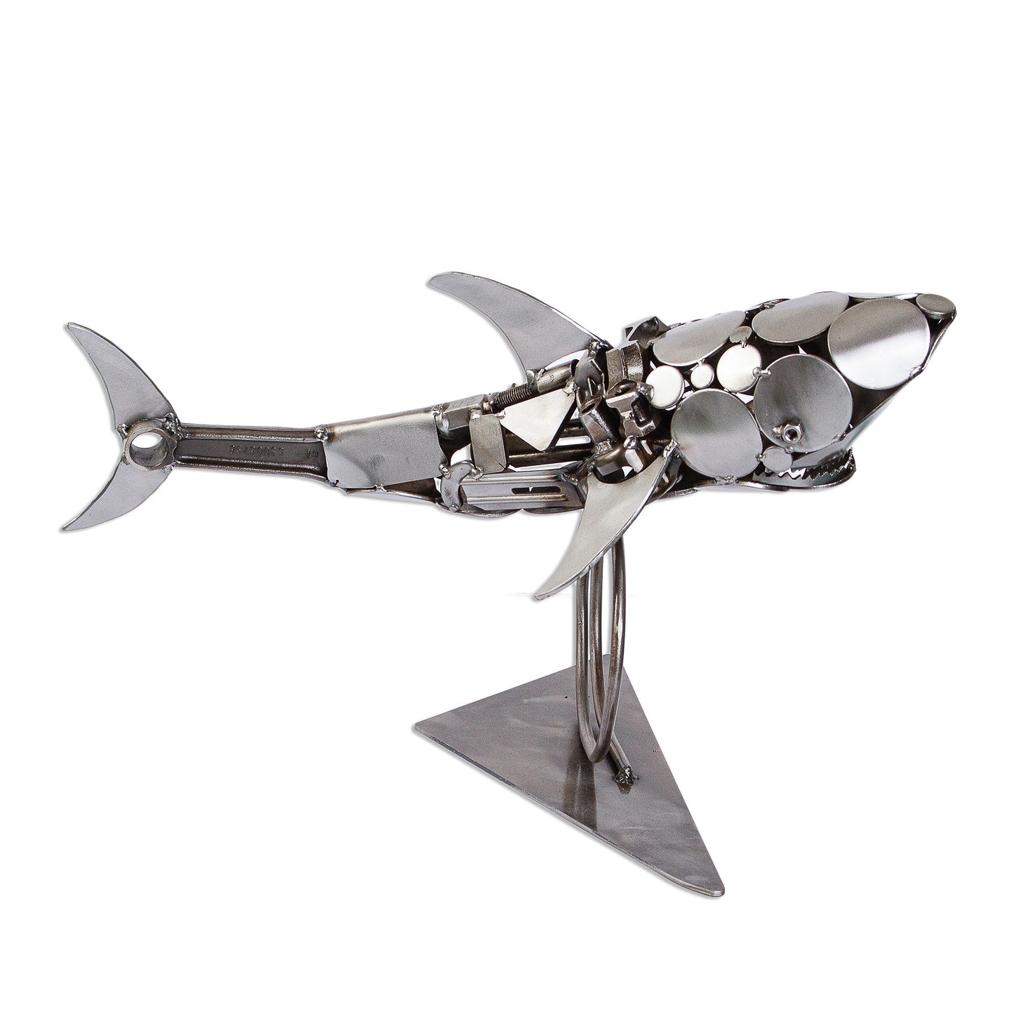 Rustic Shark Original Recycled Auto Parts Sculpture of Shark