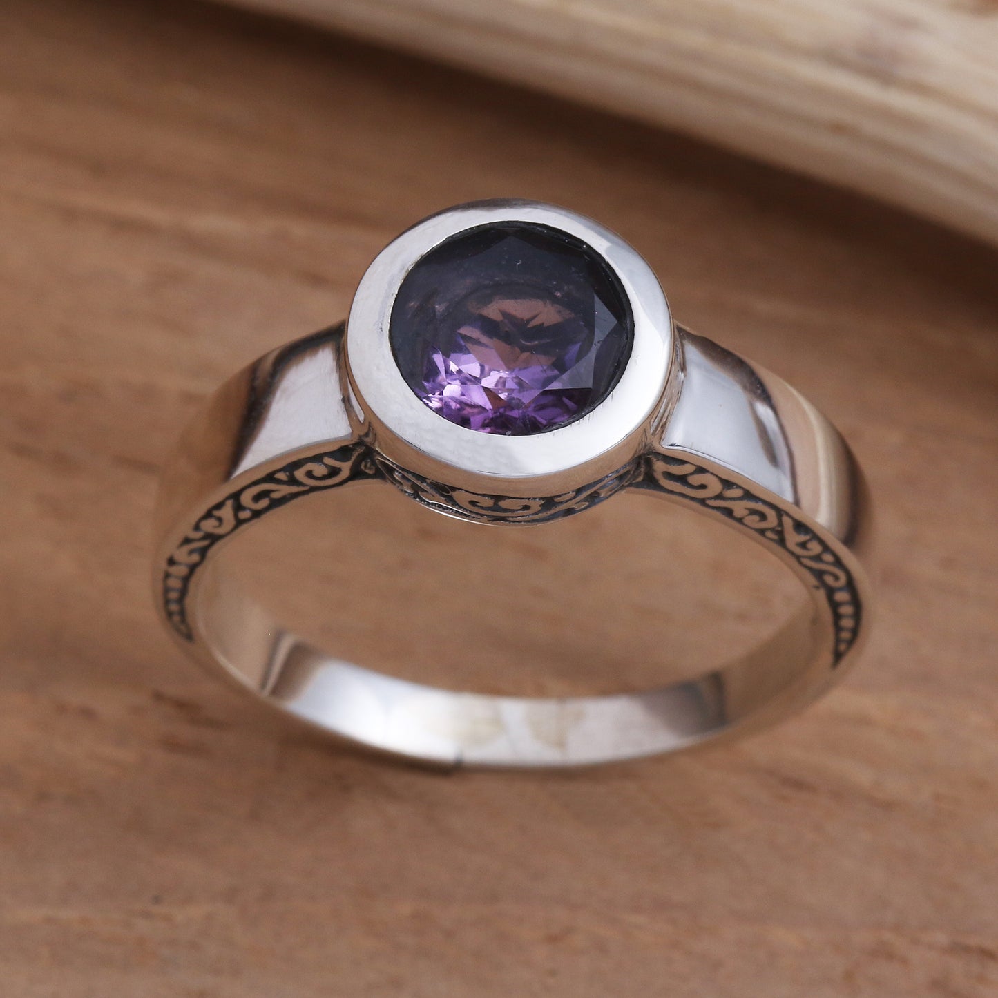 The Life Within Amethyst Solitaire Sterling Silver Ring