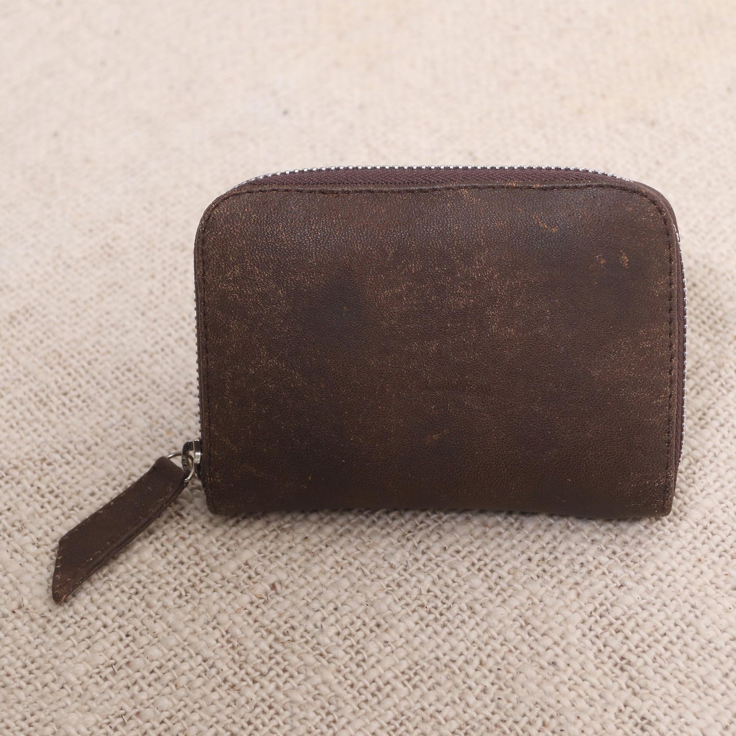 Coffee Simplicity Distressed Brown Leather Wallet from Bali