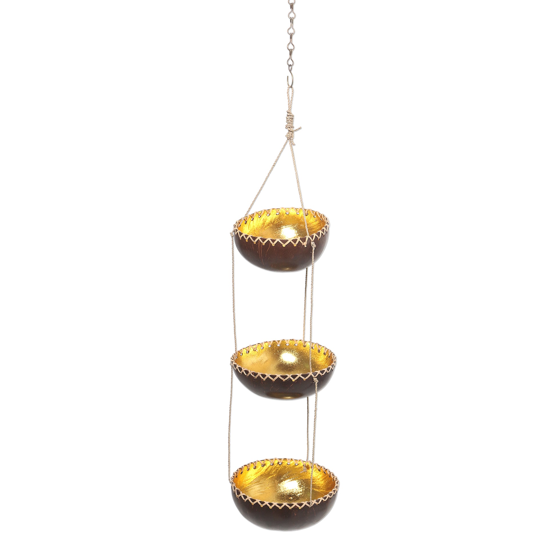 coconut shell hanging planter Vertical Garden Tiered Hanging Coconut Shell Plant Pot