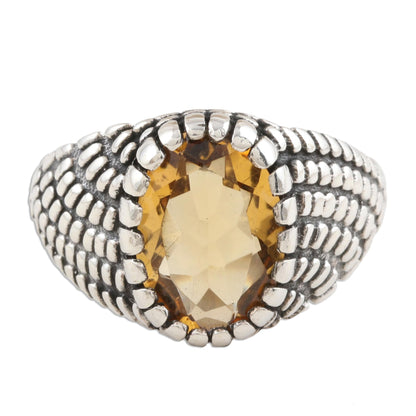 Cobbled Lane Five-Carat Citrine Ring for Men