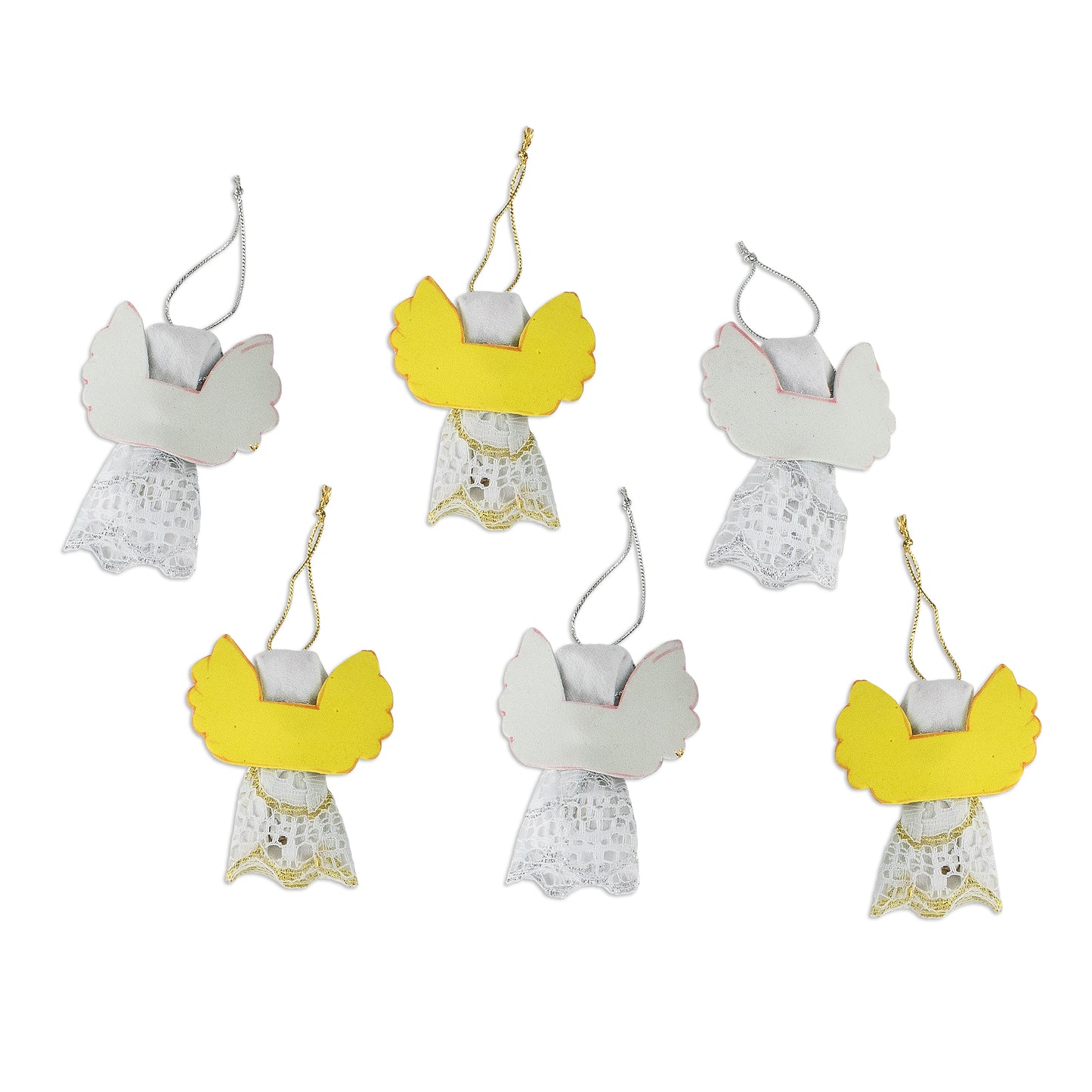 Lacy Angels Handmade Angel Ornaments from Guatemala (Set of 6)