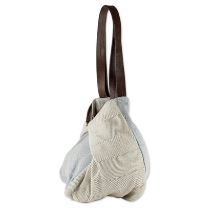 Celeste Undyed Recycled Denim and Cotton Shoulder Bag from Guatemala