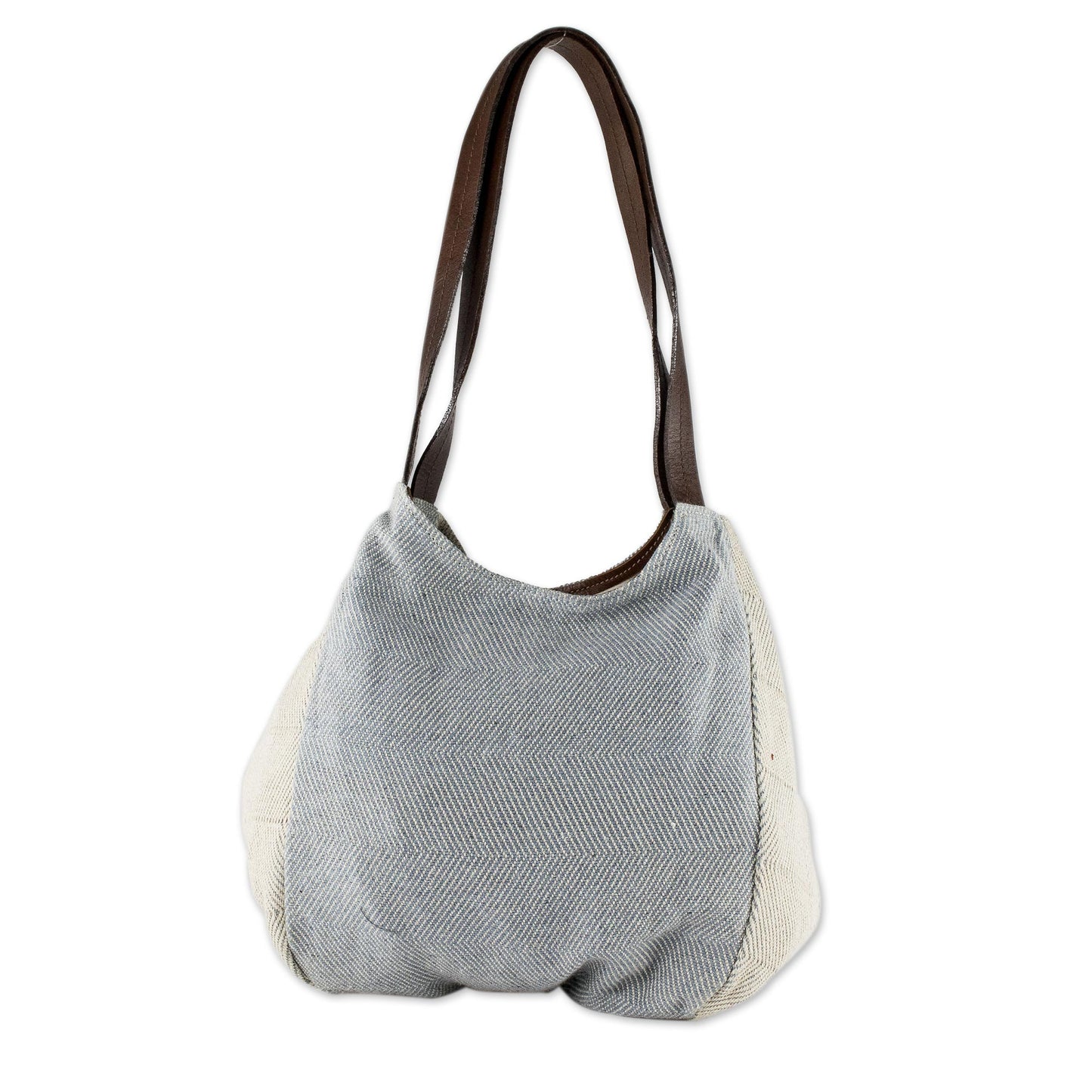 Celeste Undyed Recycled Denim and Cotton Shoulder Bag from Guatemala