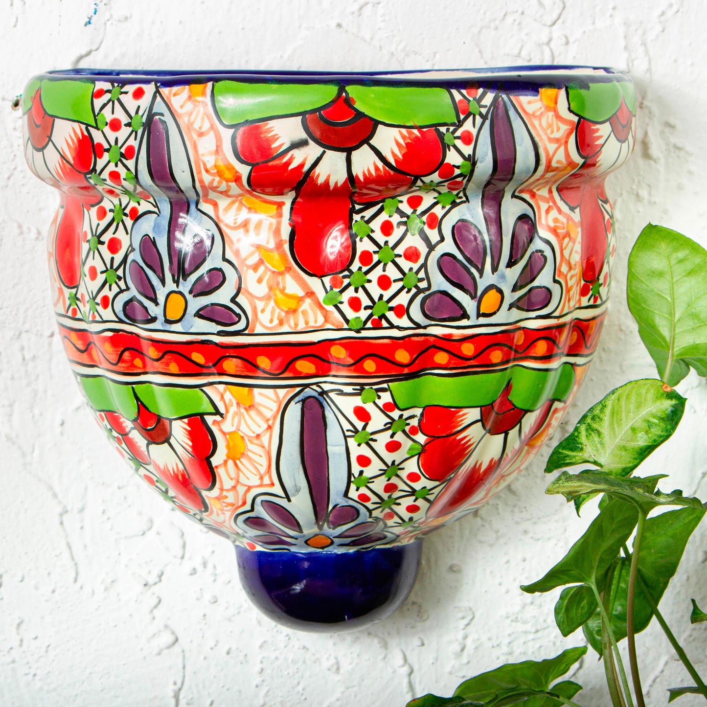 Talavera Garden Ceramic Wall Planter Hand Crafted in Mexico