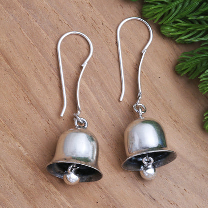 Jingle Bells Balinese Sterling Silver Jingle Bell Earrings