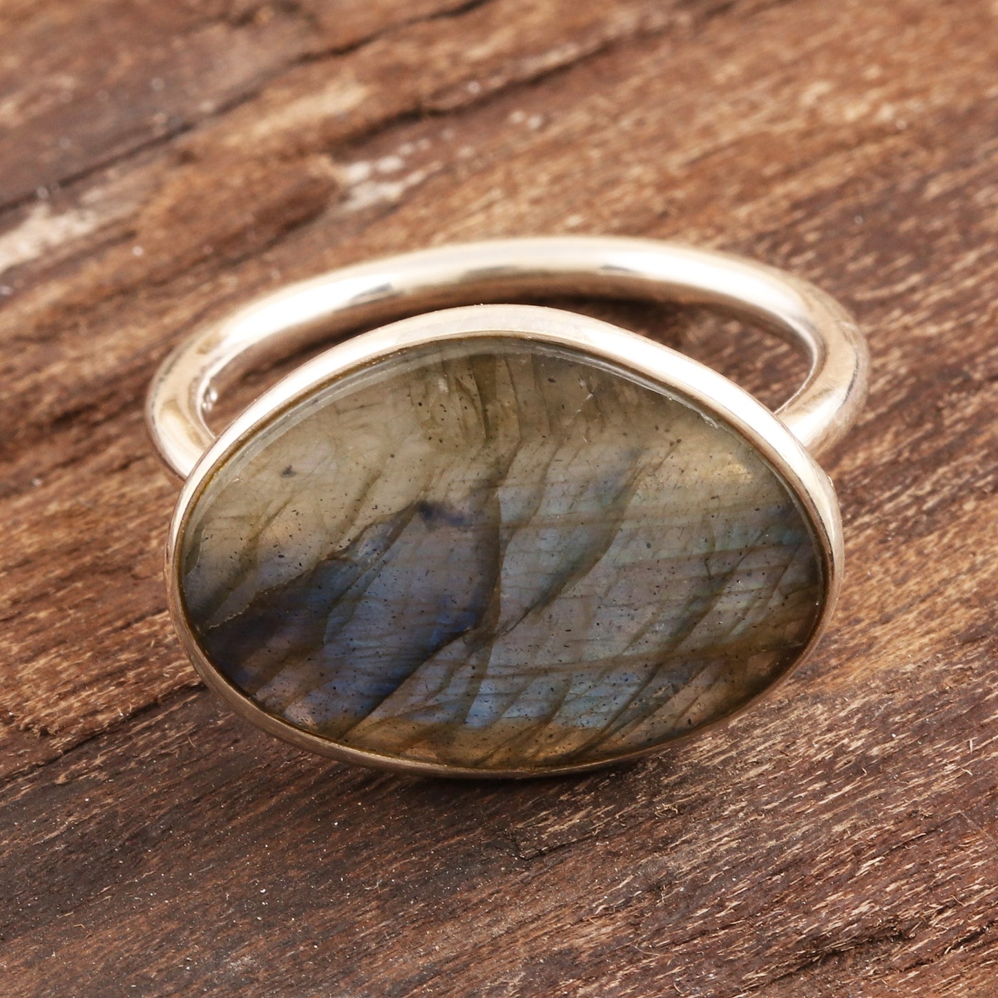 Sonata at Dusk Faceted Labradorite and Sterling Silver Cocktail Ring