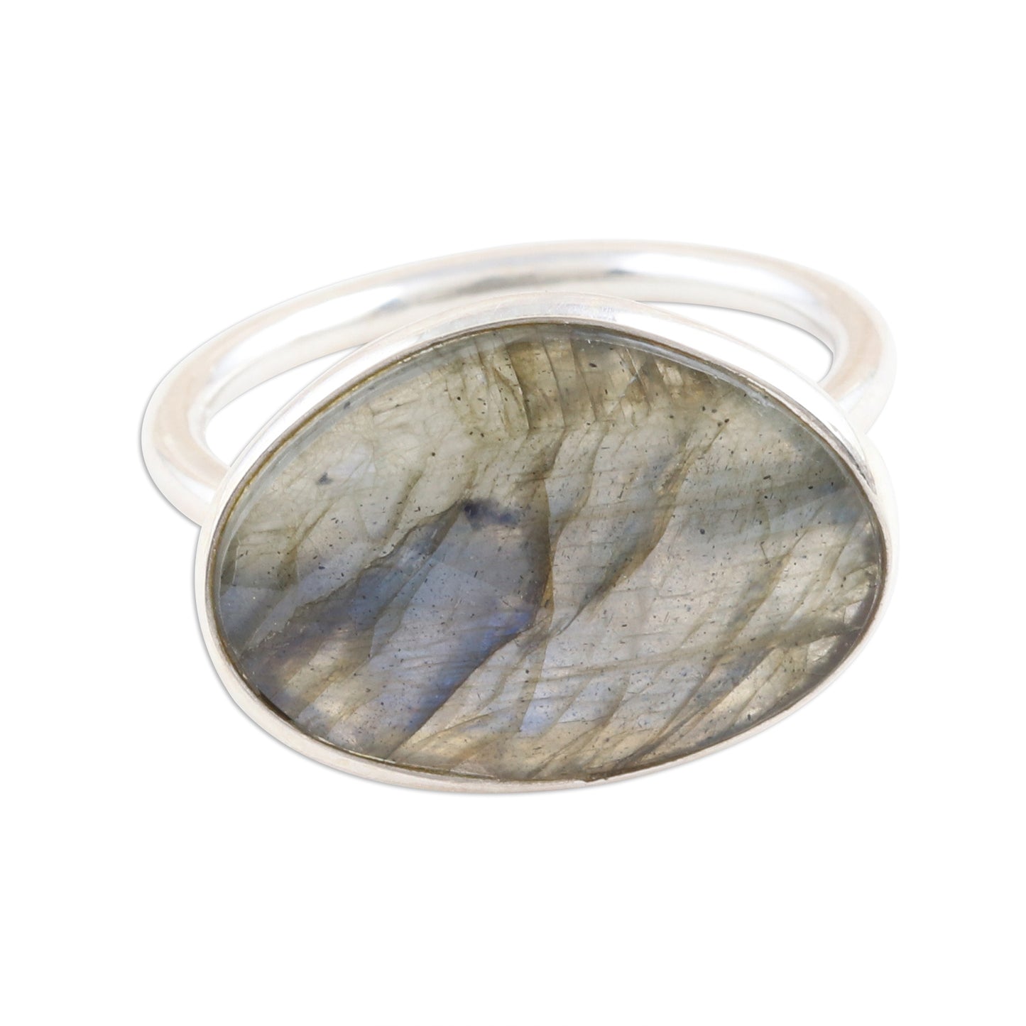 Sonata at Dusk Faceted Labradorite and Sterling Silver Cocktail Ring