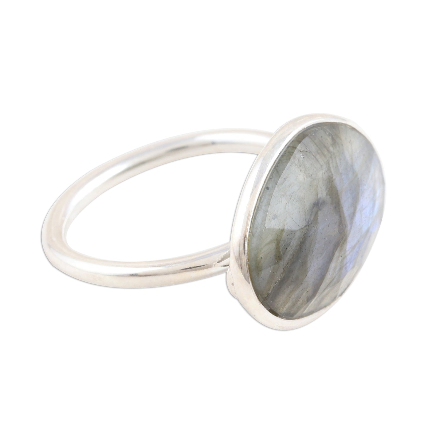 Sonata at Dusk Faceted Labradorite and Sterling Silver Cocktail Ring