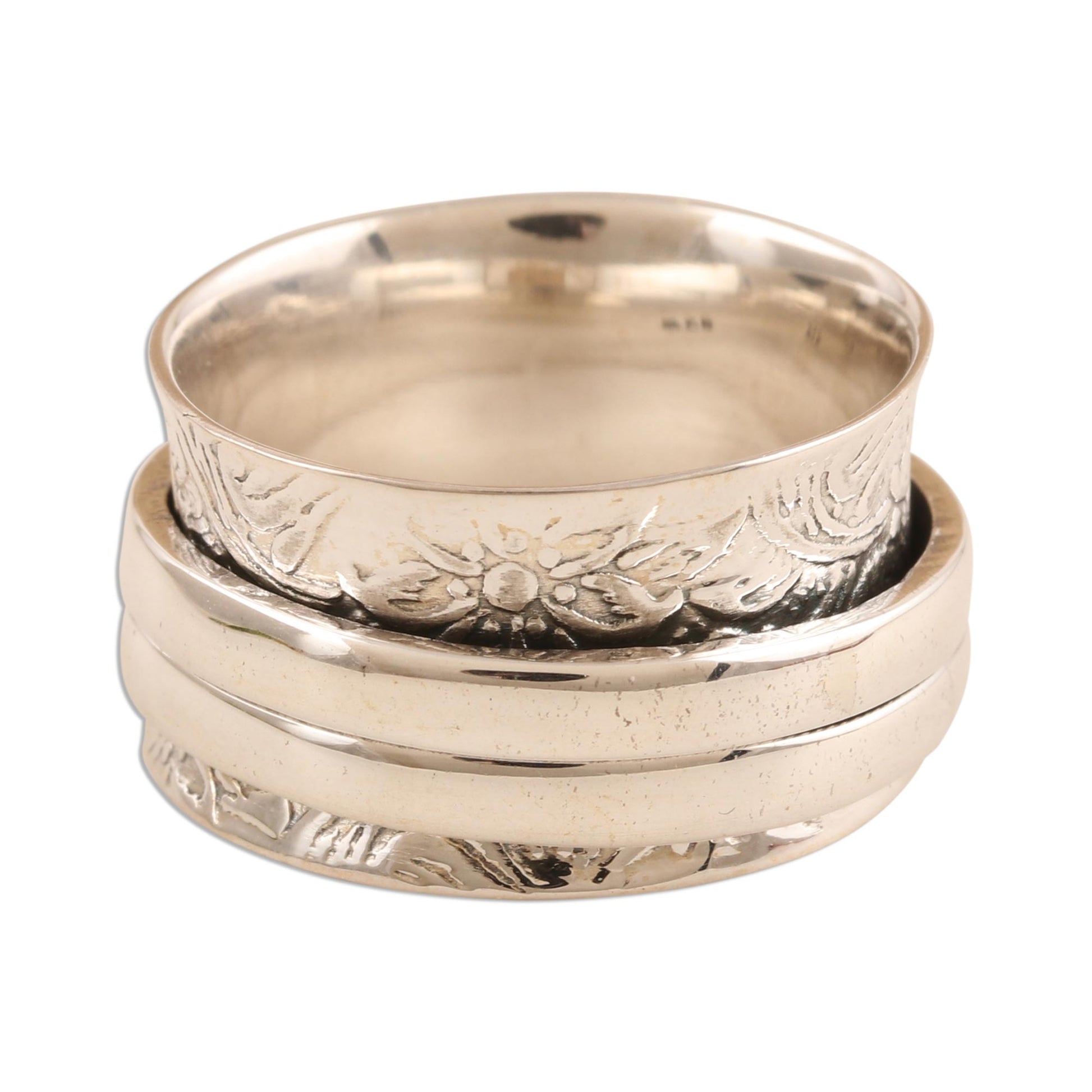 Just Breathe Sterling Silver Inhale Exhale Meditation Spinner Ring | GreaterGood Just Breathe Sterling Silver Inhale Exhale Meditation Spinner Ring | GreaterGood