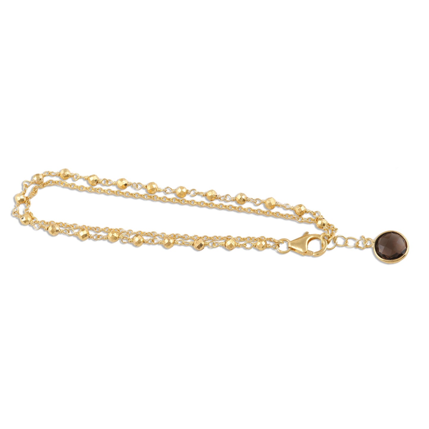 Golden Power 18k Gold Plated Beaded Charm Bracelet