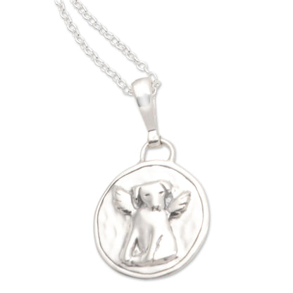 Really Good Boy Sterling Silver Pendant Necklace Angel Dog