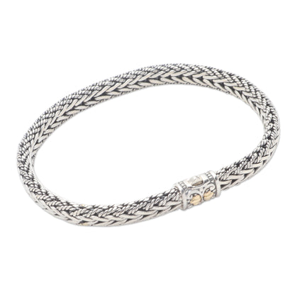 Well Known Handmade Sterling Silver and Gold Accented Braided Bracelet