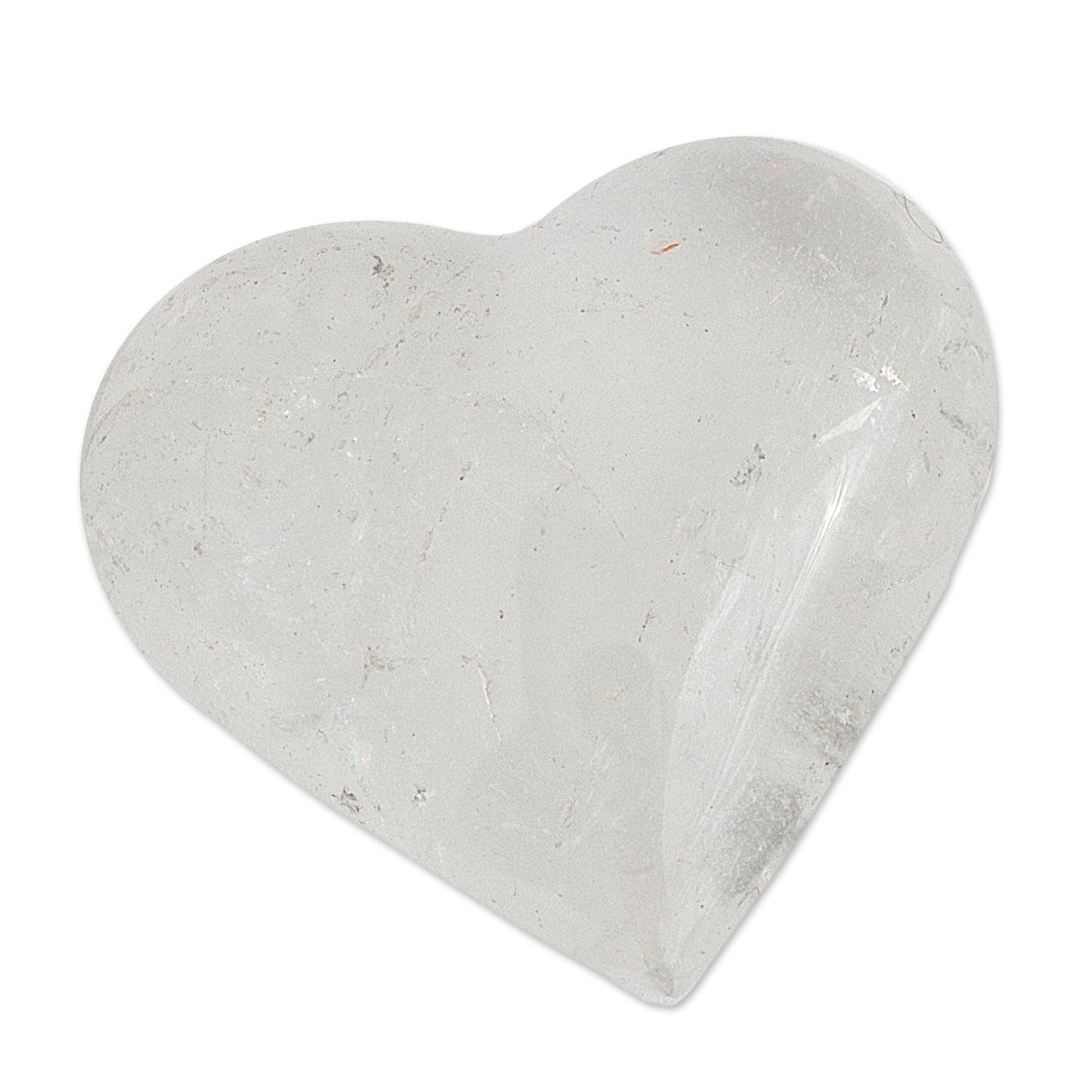 Balanced Heart Clear Crystal Quartz Heart Sculpture