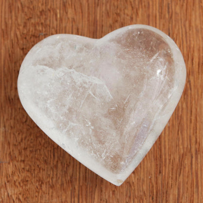 Balanced Heart Clear Crystal Quartz Heart Sculpture