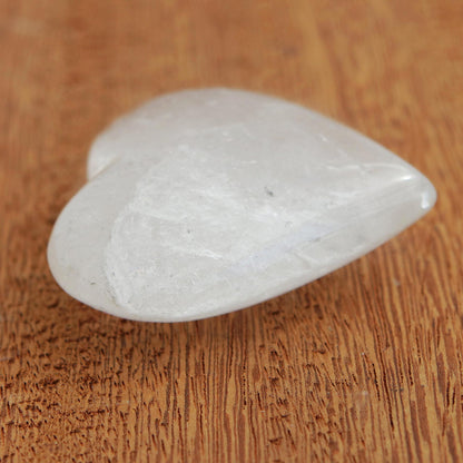 Balanced Heart Clear Crystal Quartz Heart Sculpture