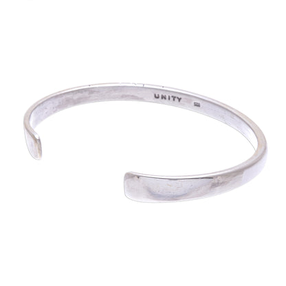 Living In Unity Slender Thai Unity Bracelet Cuff Crafted of Sterling Silver