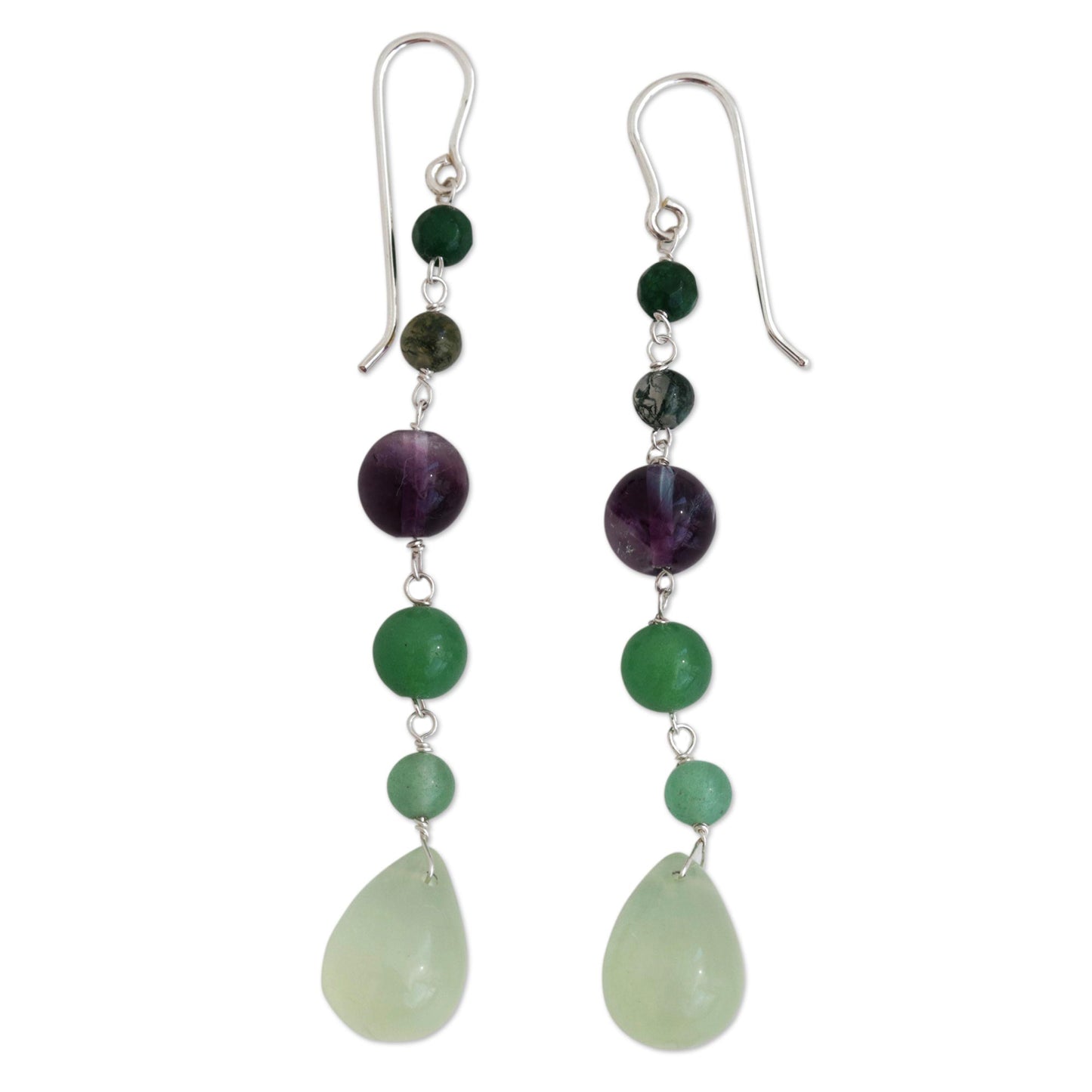 Balance and Clarity Sterling Silver and Multi-Gemstone Earrings