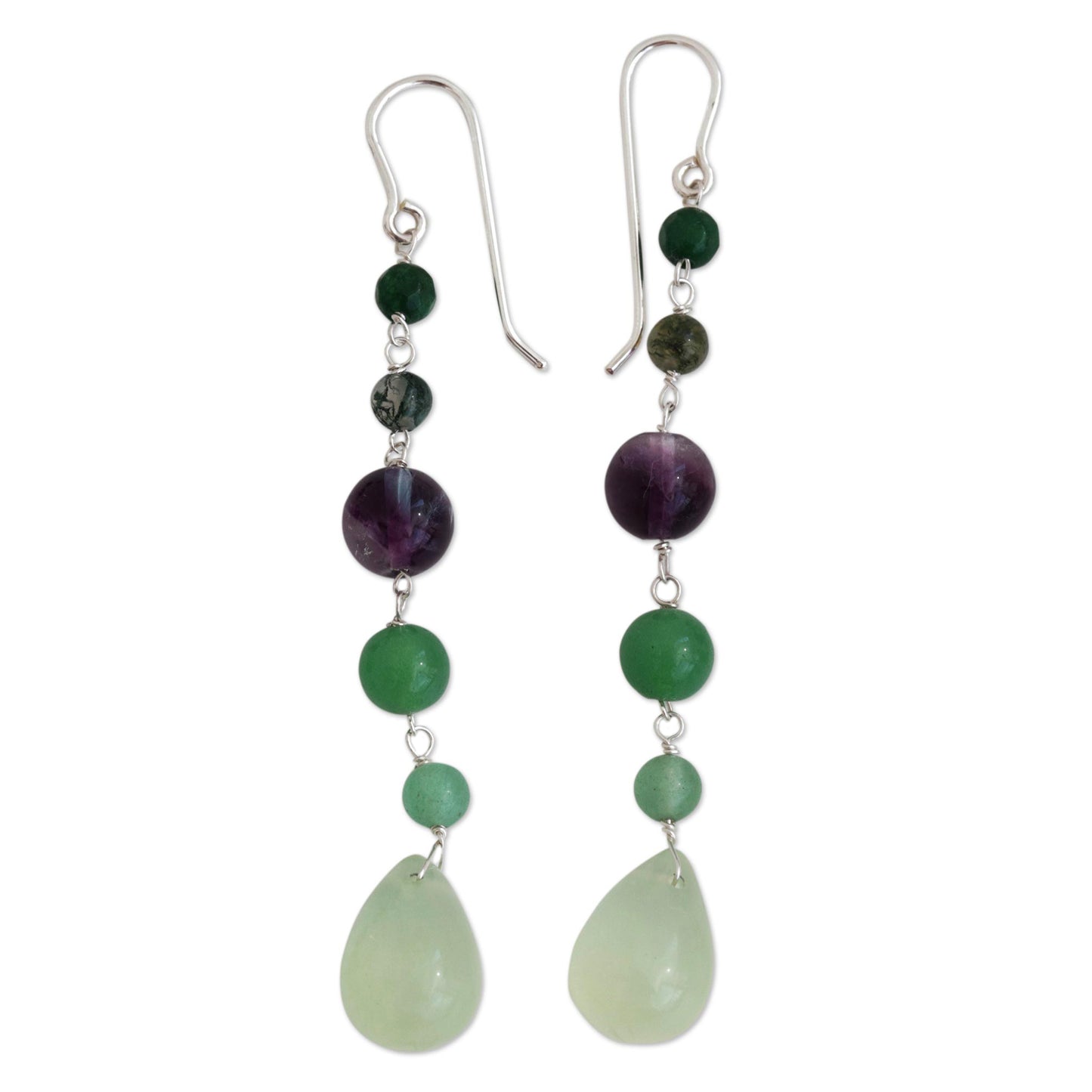 Balance and Clarity Sterling Silver and Multi-Gemstone Earrings