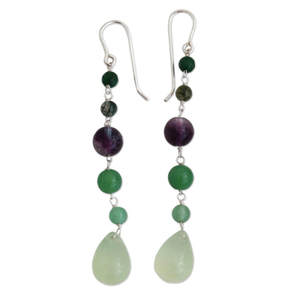 Balance and Clarity Sterling Silver and Multi-Gemstone Earrings