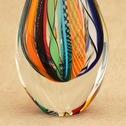 Color Cascade Murano-Style Colorful Art Glass Vase (9 Inch)