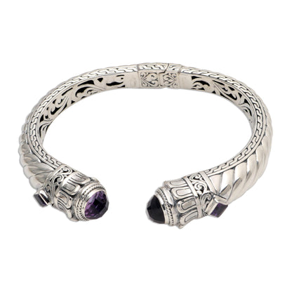 Aspire Amethyst and Sterling Silver Cuff Bracelet