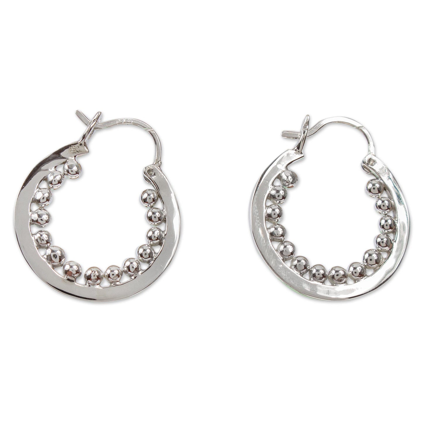 Taxco Marquee Hand Crafted Taxco Silver Hoop Earrings