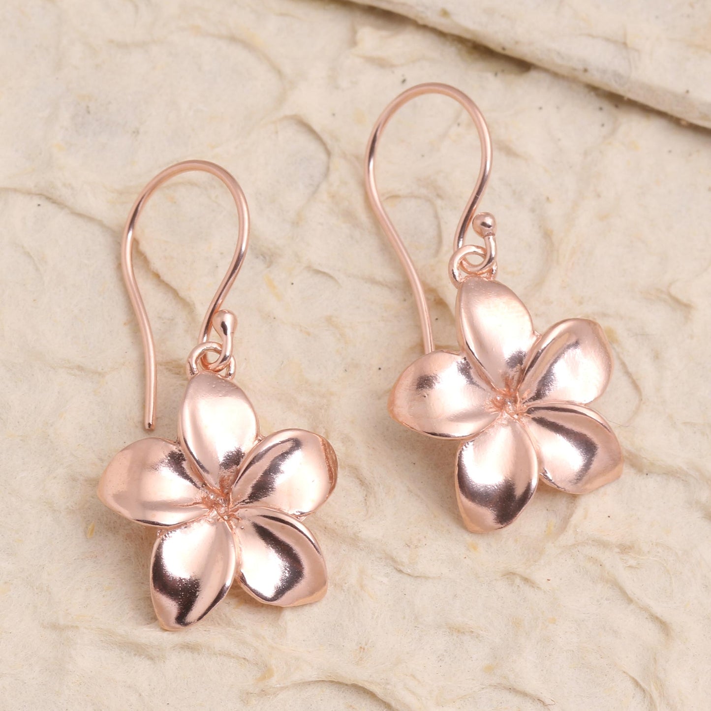 Twinkling Flowers Rose Gold Plated Sterling Silver Floral Dangle Earrings