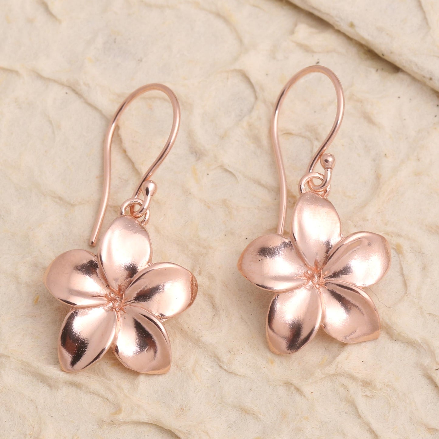 Twinkling Flowers Rose Gold Plated Sterling Silver Floral Dangle Earrings