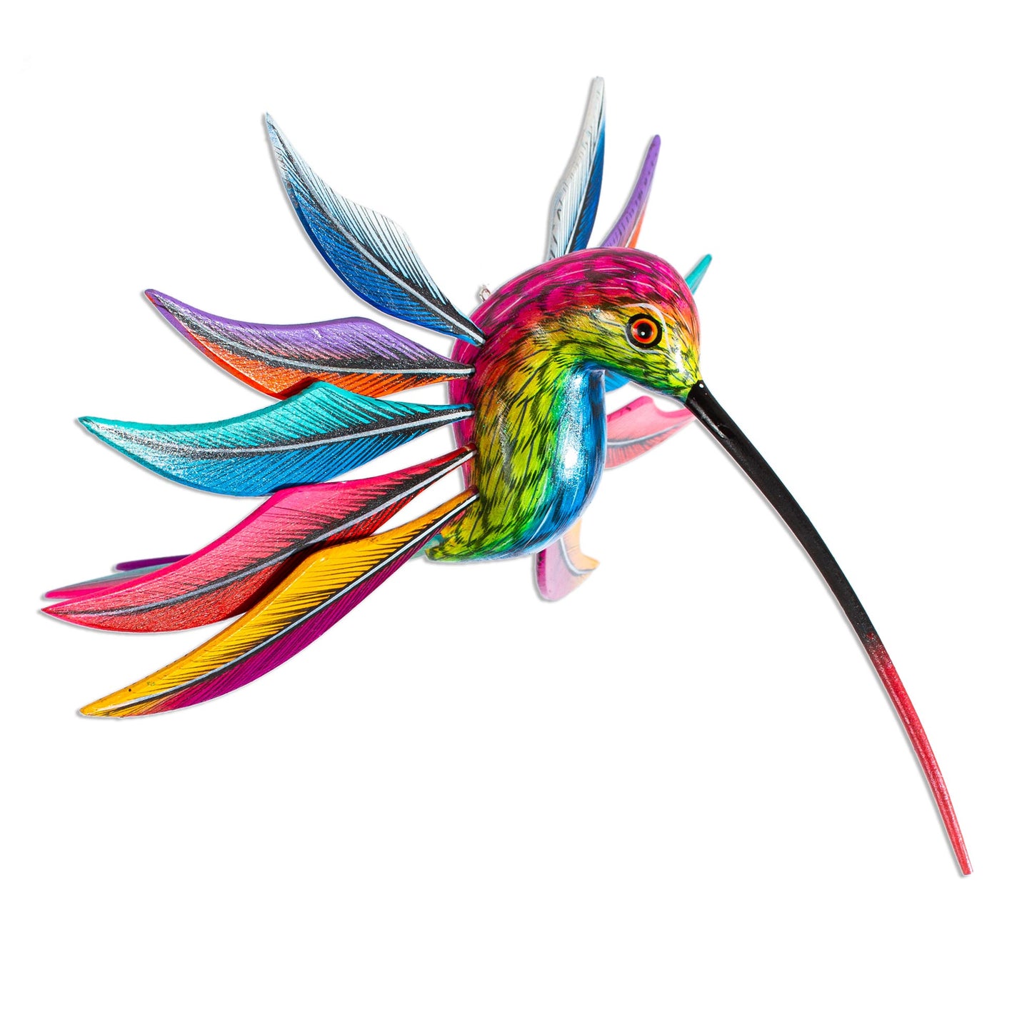 Rainbow Hummingbird Multicolored Wood Hummingbird Alebrije