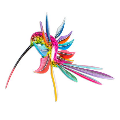 Rainbow Hummingbird Multicolored Wood Hummingbird Alebrije