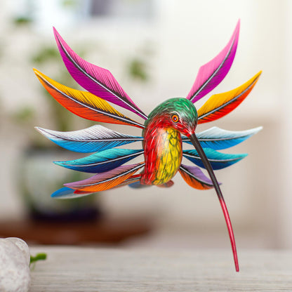 Brilliant Hummingbird Handmade Hummingbird Wood Alebrije Sculpture