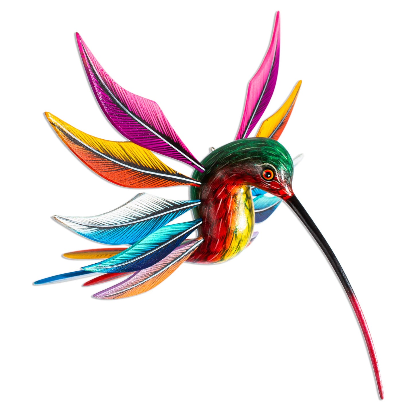 Brilliant Hummingbird Handmade Hummingbird Wood Alebrije Sculpture