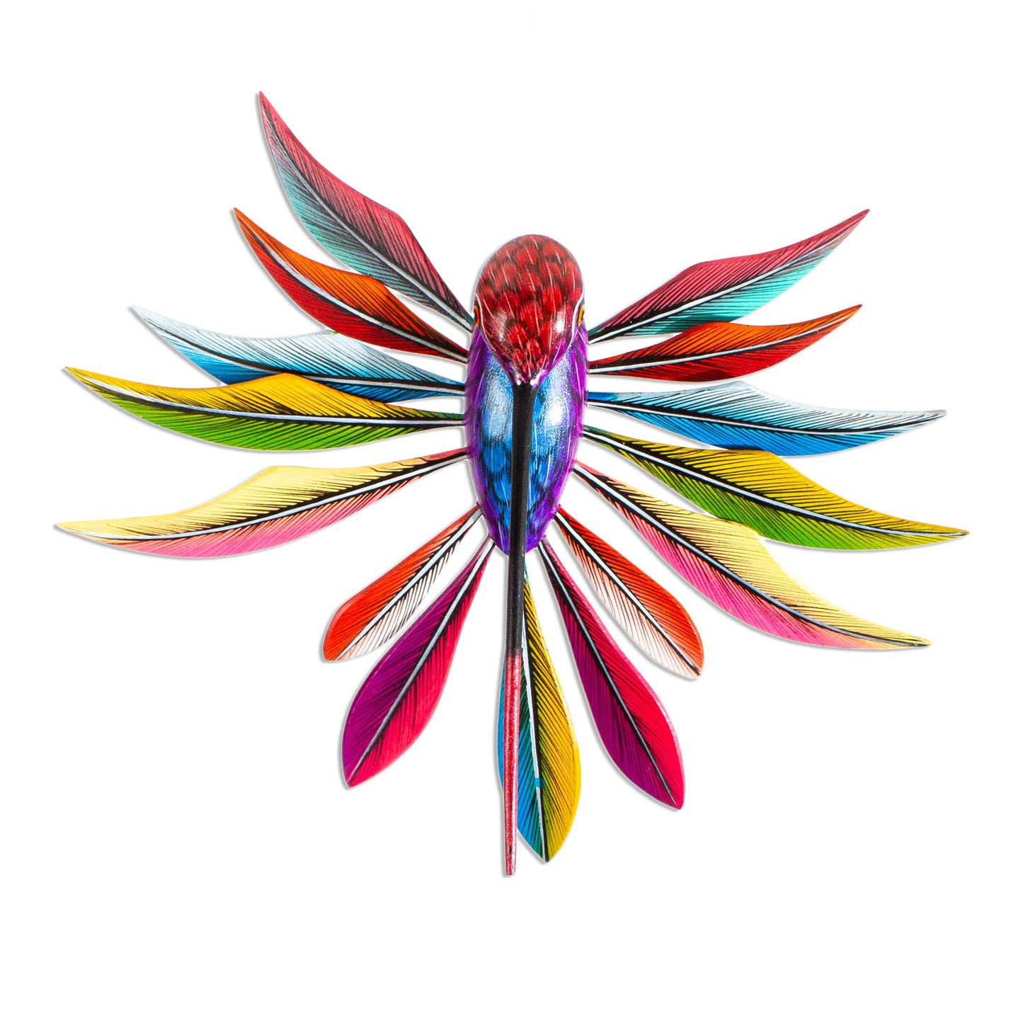 Psychedelic Hummingbird Artisan Crafted Wood Alebrije of Hummingbird