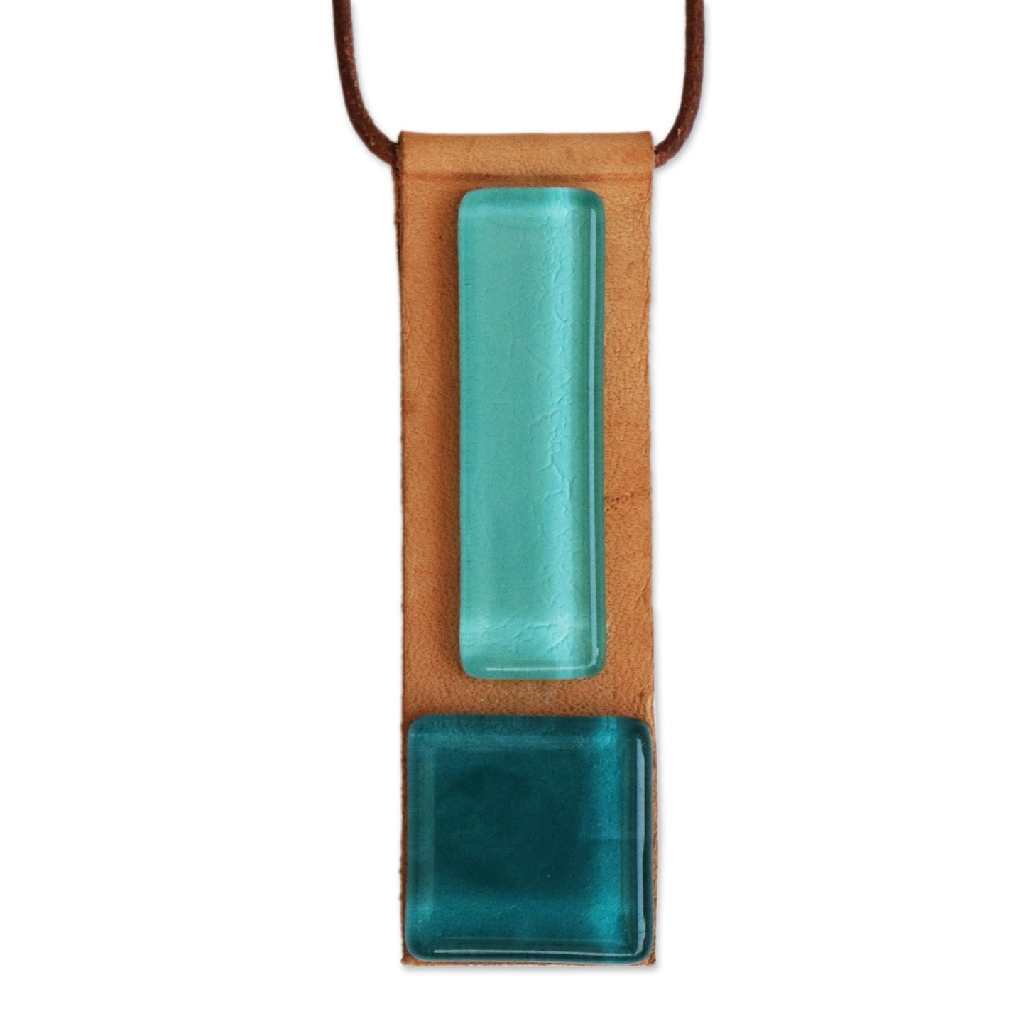 Pieces of the Sea Fused Glass and Leather Necklace