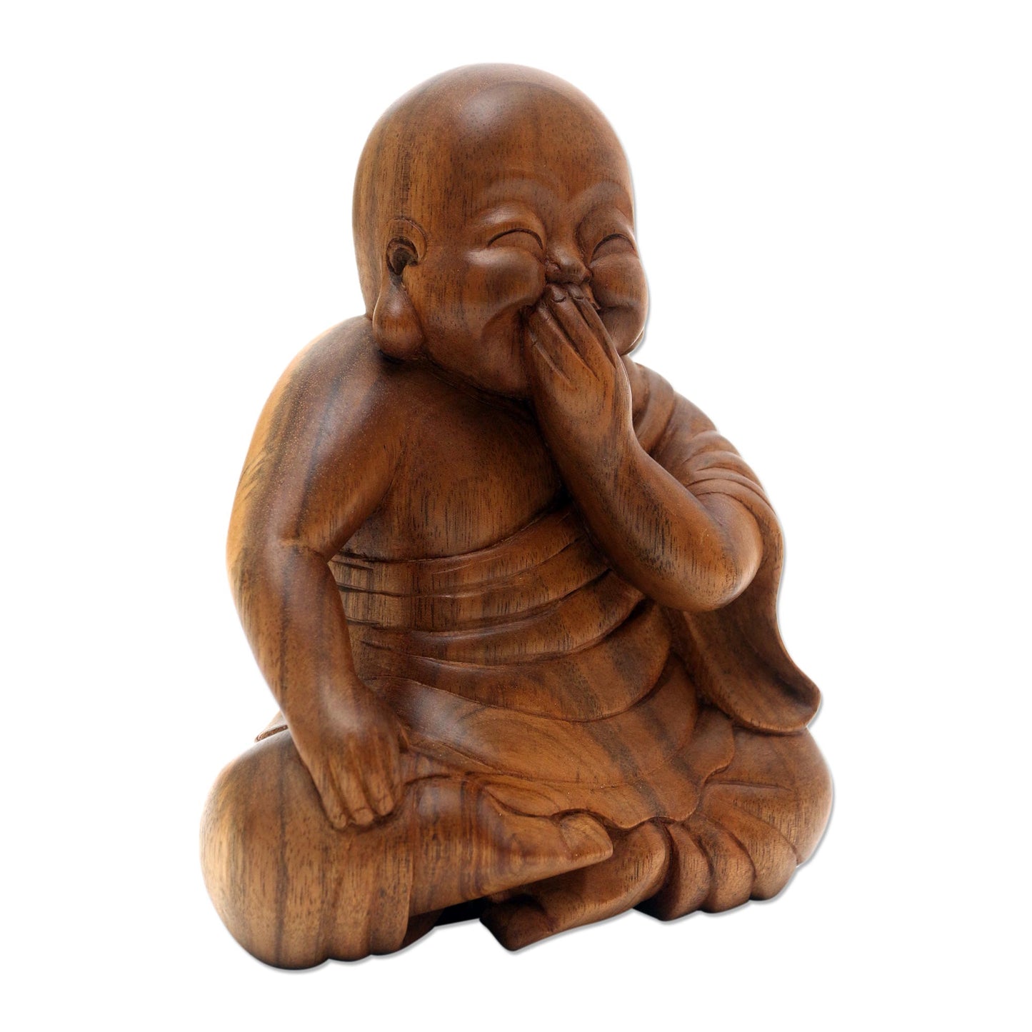 Laughing Chinese Buddha Laughing Chinese Buddha Suar Wood Statuette